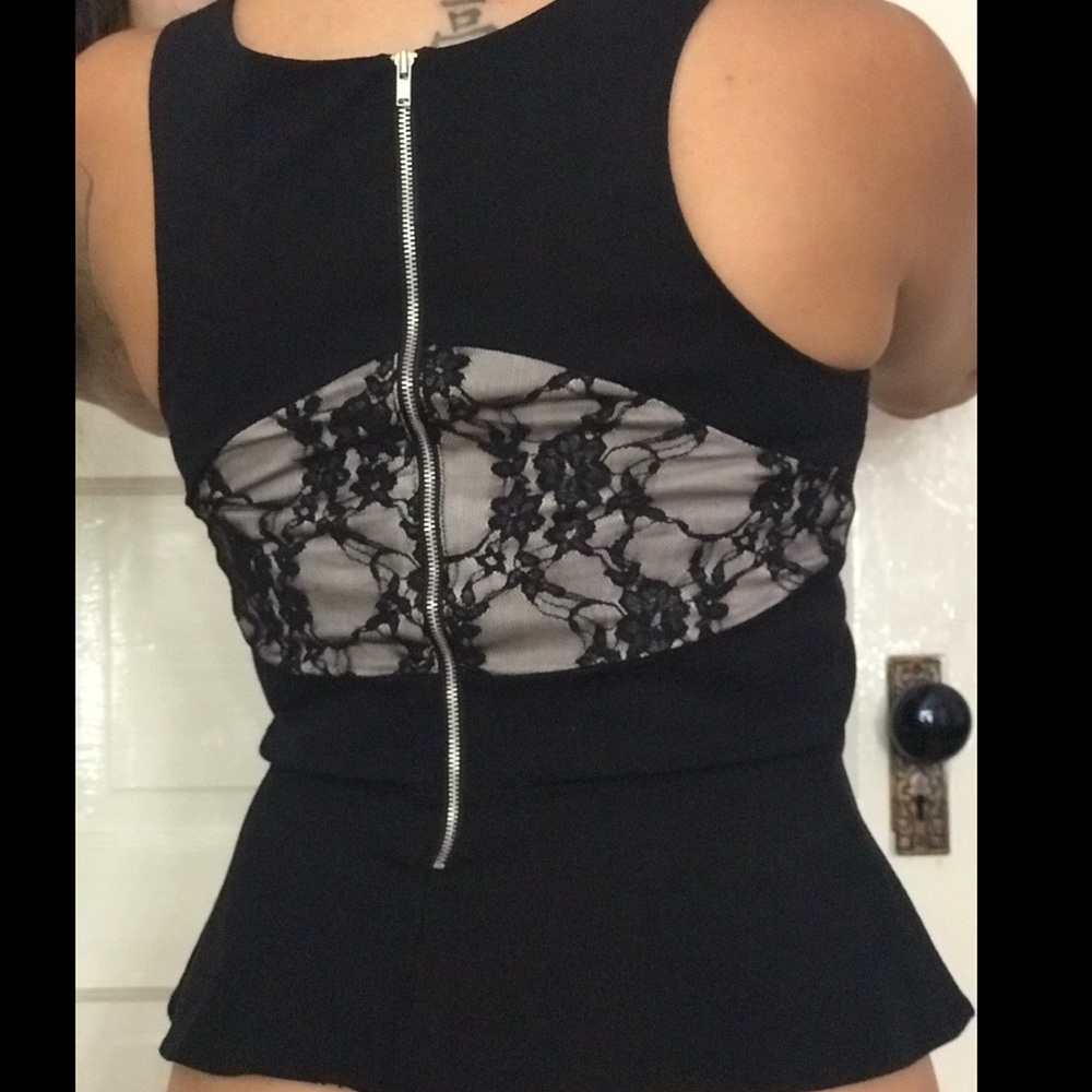 Black Peplum Top
